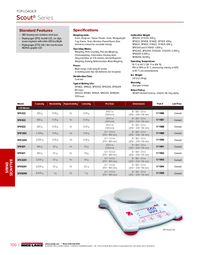 Thumbnail of document Data Sheet - Scout Series, OHAUS Precision Balance
